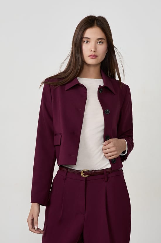Veste courte à boutons;${refinementColor}