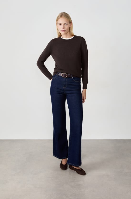 Pull col rond en cachemire;${refinementColor}
