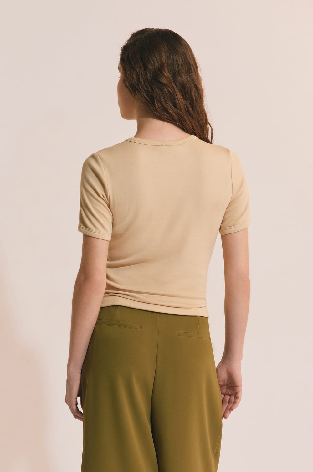 T-shirt manches courtes avec coton modal;${refinementColor}