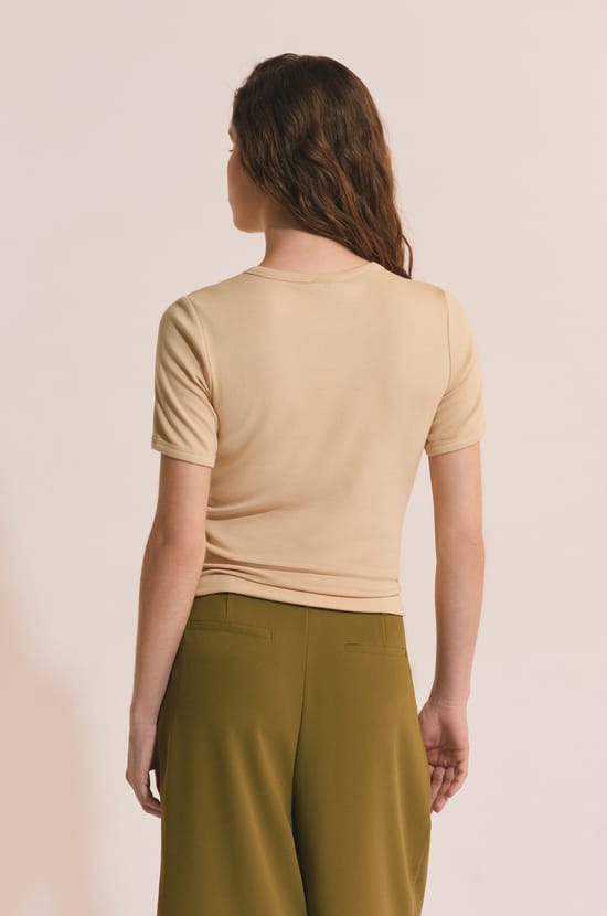 T-shirt manches courtes avec coton modal;${refinementColor}