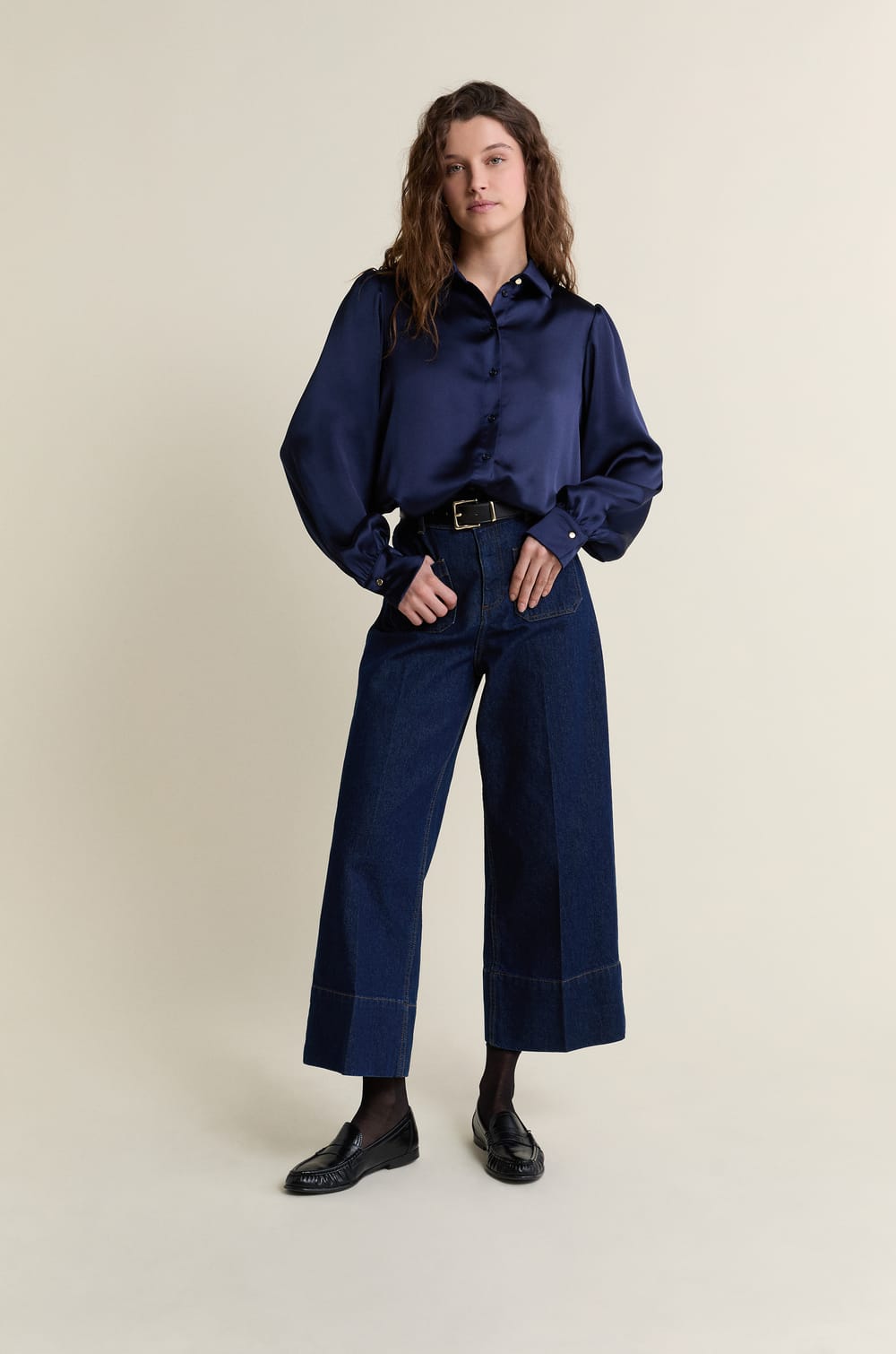 Chemise en satin;${refinementColor}