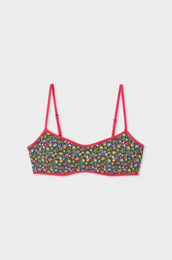 Brassière haut de maillot fleuri;${refinementColor}