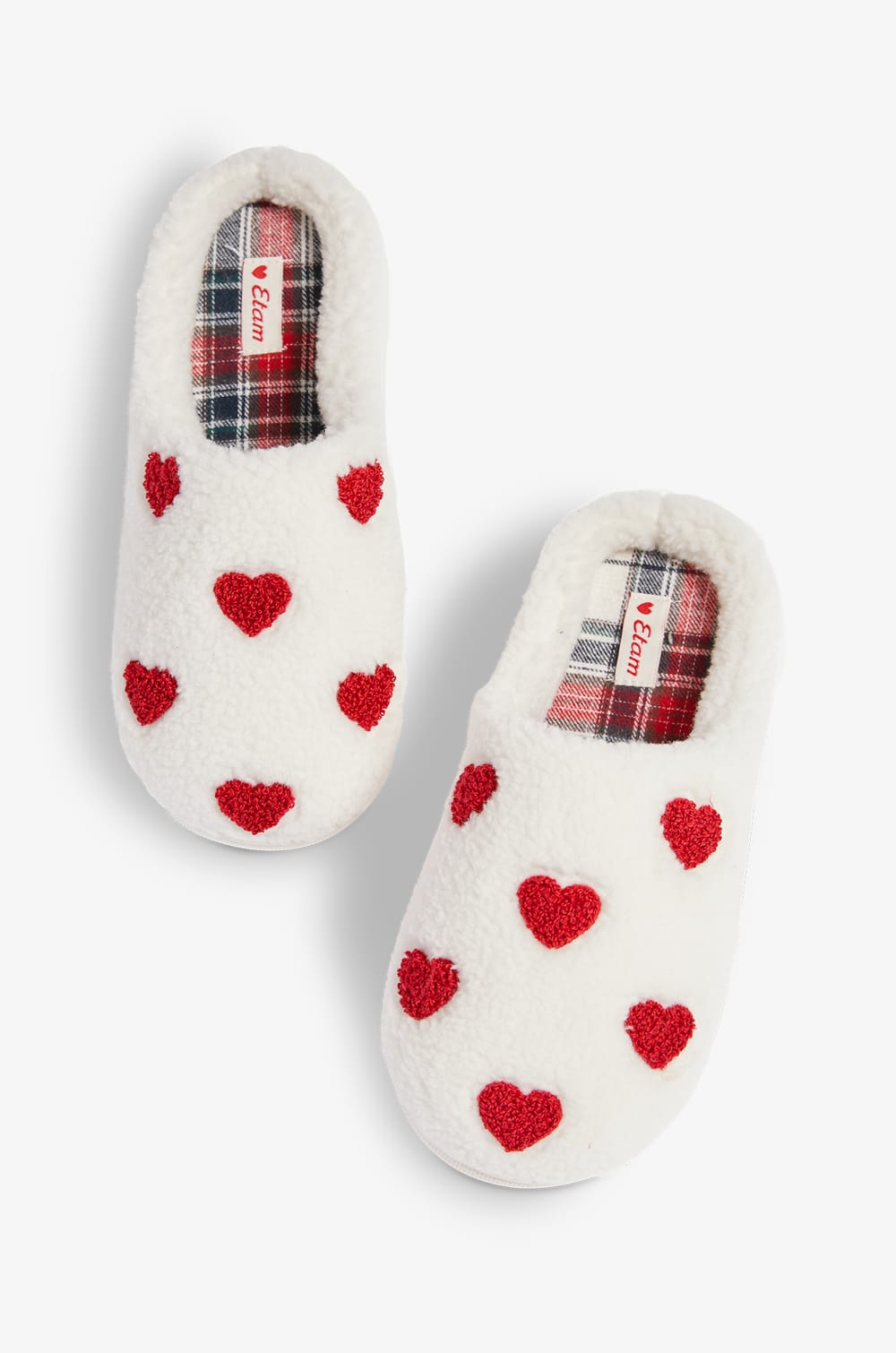 Heart pattern mule slippers;${refinementColor}