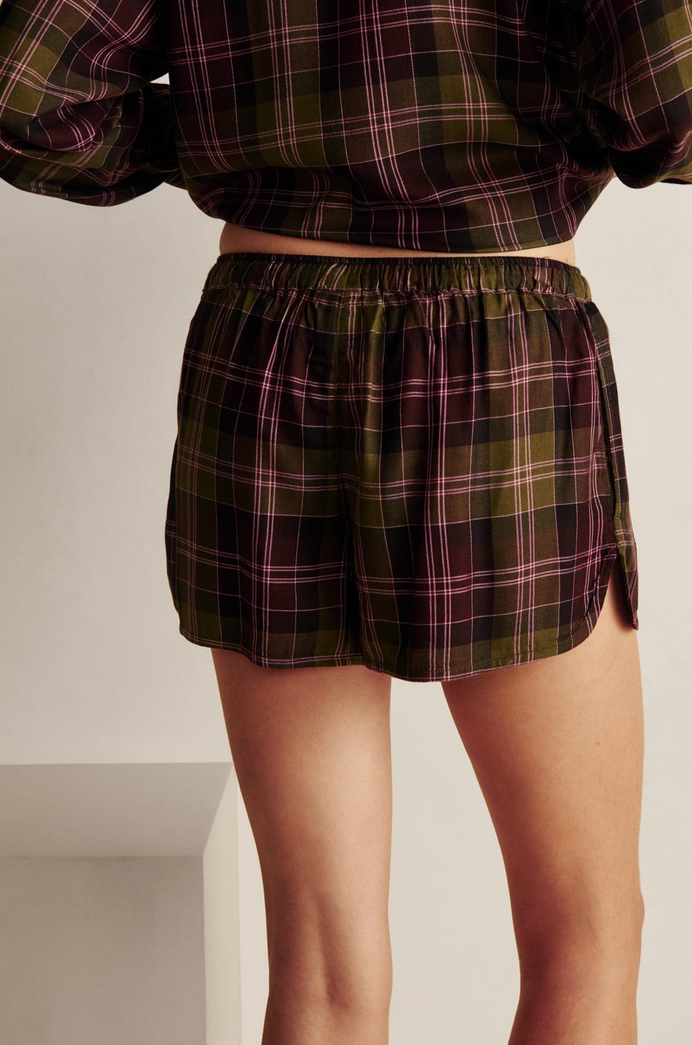 Short de pyjama &agrave; carreaux;${refinementColor}