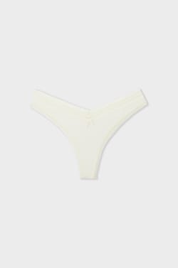 V-shape Microfibre and Lace Thong;${refinementColor}