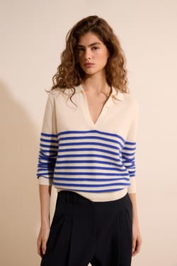 Pull col polo 100% cachemire;${refinementColor}