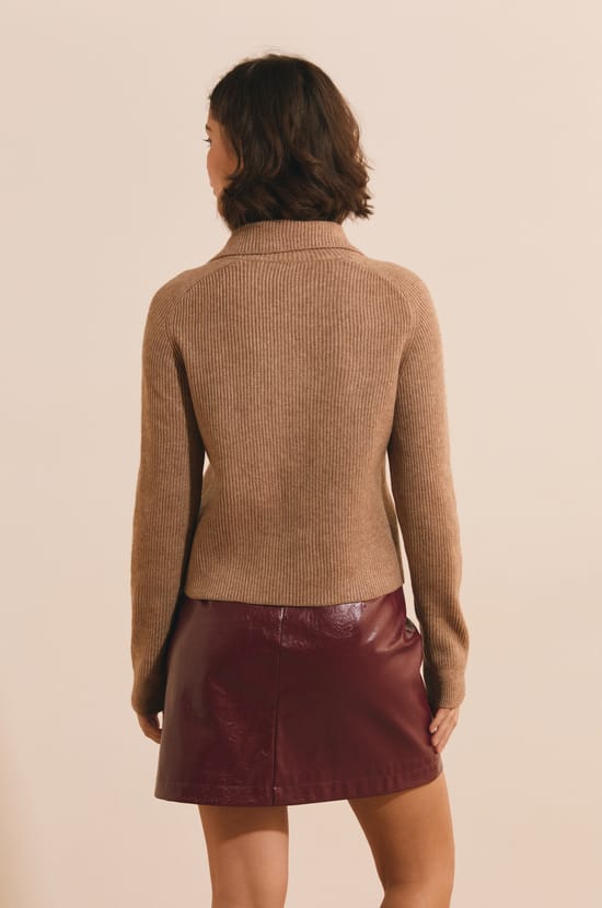Pull col polo &agrave; d&eacute;tails boutons dor&eacute;s;${refinementColor}