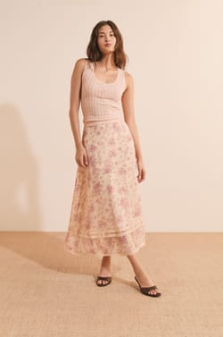 Jupe longue &agrave; motifs;${refinementColor}