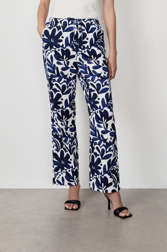 Pantalon coupe droite à motifs;${refinementColor}