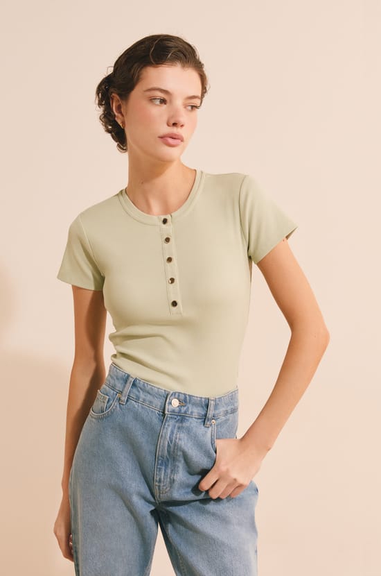 T-shirt manches courtes en coton;${refinementColor}