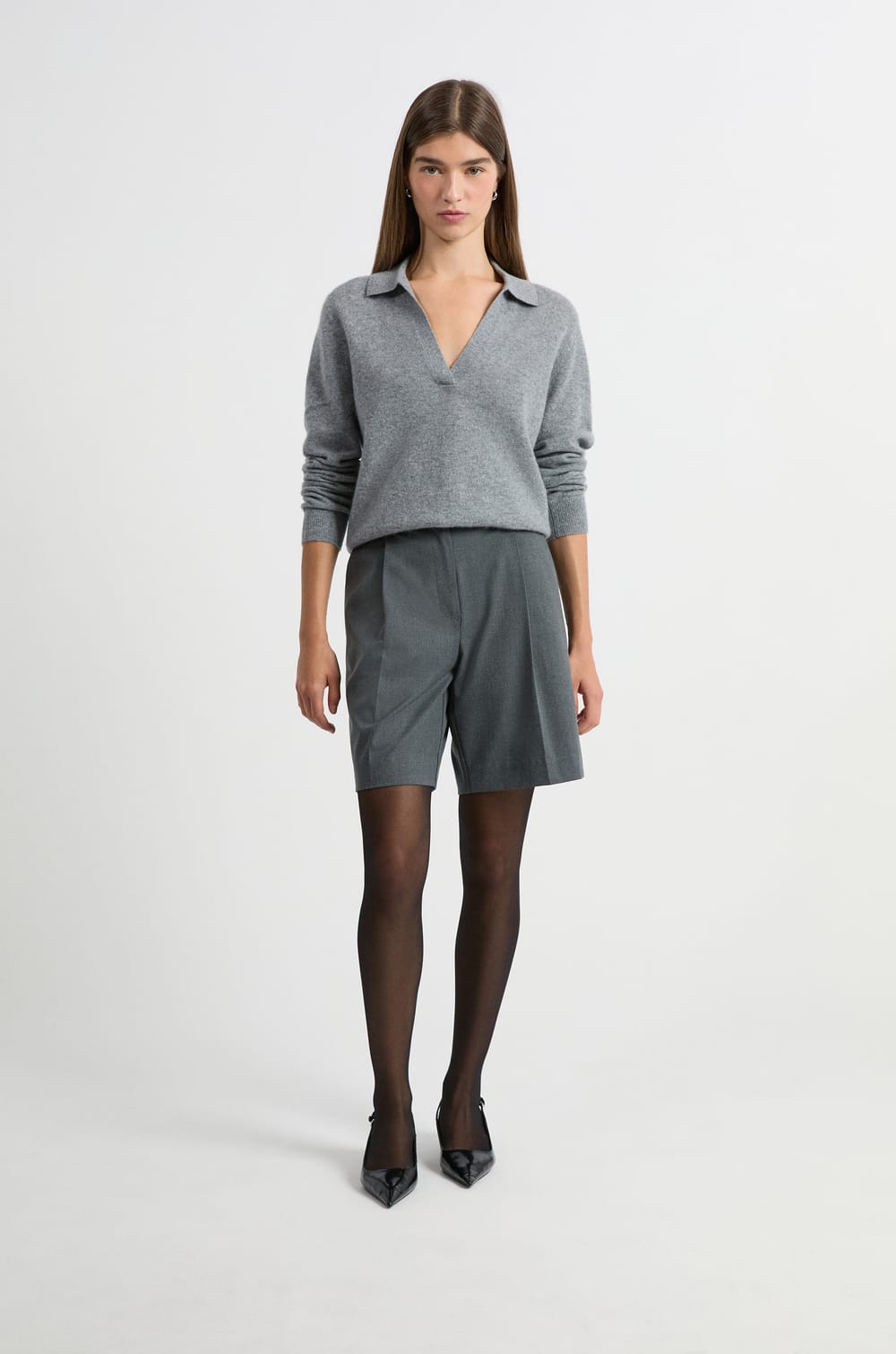 Polo Neck Cashmere Sweater;${refinementColor}