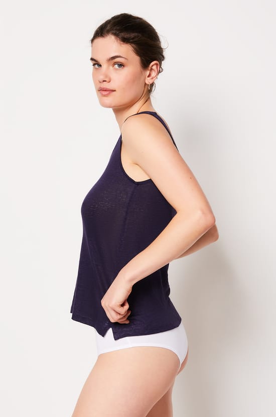 Linen Pyjama Tank Top;${refinementColor}