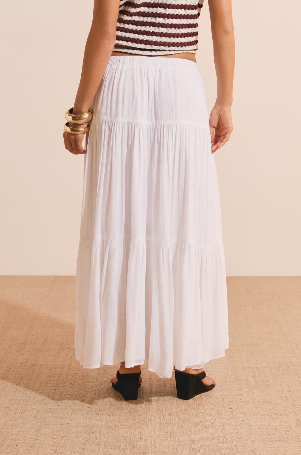 Jupe longue fluide &agrave; panneaux;${refinementColor}