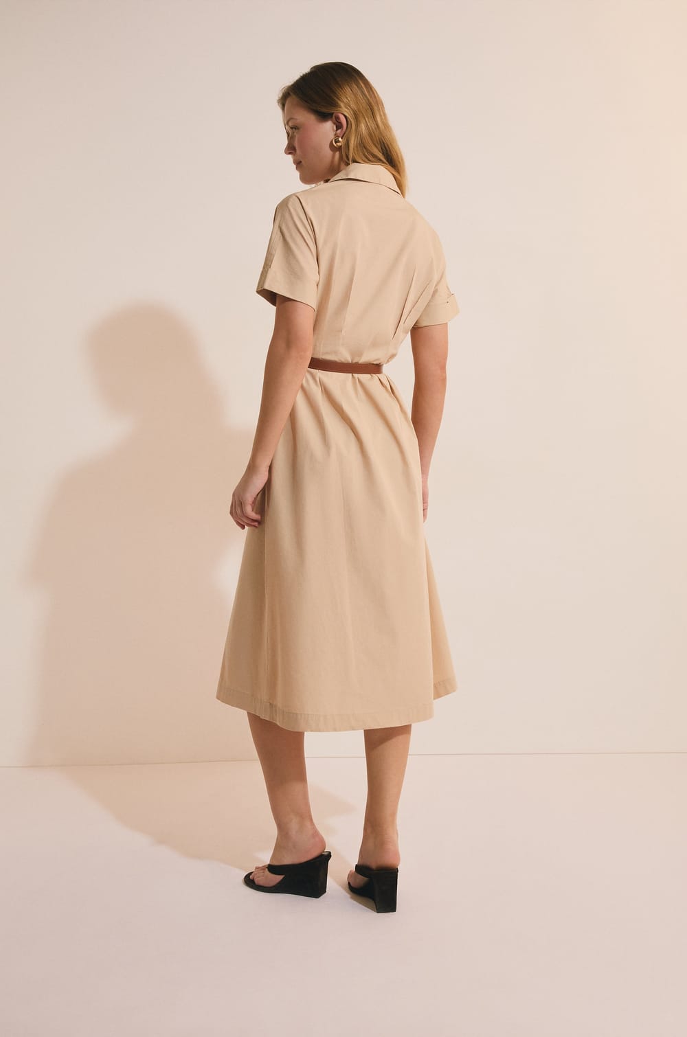 Robe midi avec boutons en coton;${refinementColor}