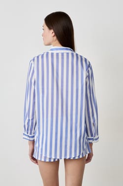 Chemise de pyjama en coton à rayures;${refinementColor}