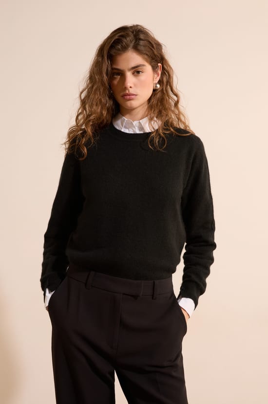 Pull col rond 100% cachemire;${refinementColor}