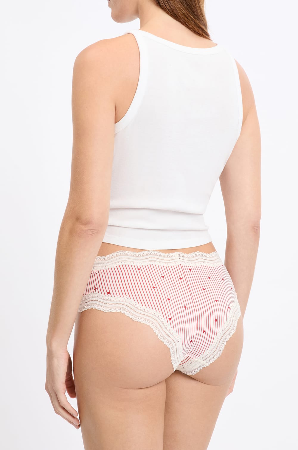 Boyshort with Lace Trim in Microfiber;${refinementColor}