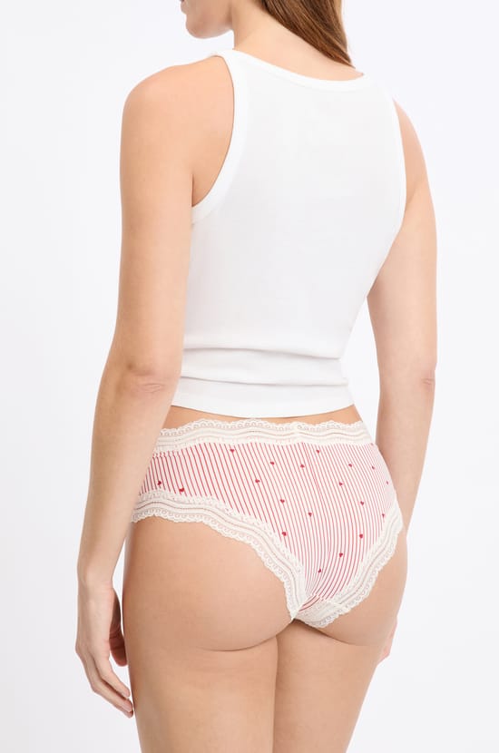 Shorty bords dentelle en microfibre;${refinementColor}