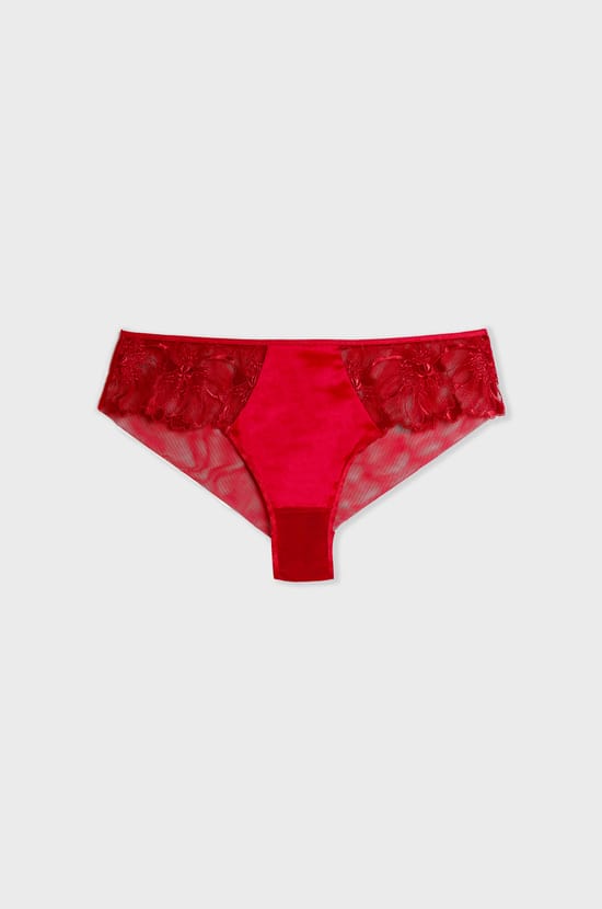 Embroidered Tulle Hipster;${refinementColor}
