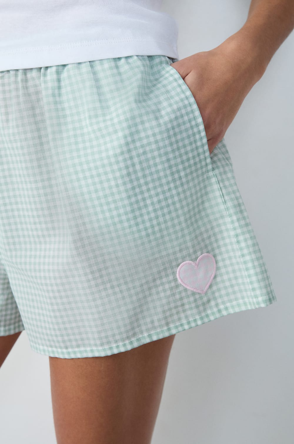 Checkered Pyjama Shorts;${refinementColor}