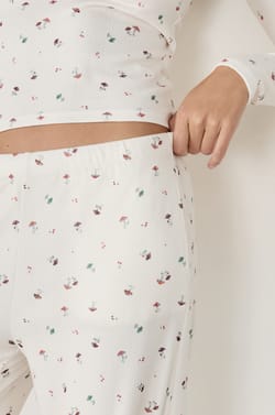 Pantalon de pyjama avec imprimé champignons;${refinementColor}
