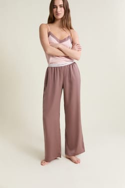 Pantalon de pyjama taille &eacute;lastique "move, smile, sleep;${refinementColor}