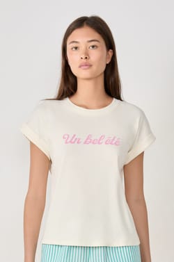 Geribde katoenen pyjama T-shirt;${refinementColor}