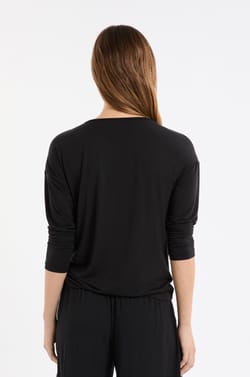 Camiseta de pijama de modal de manga larga de modal;${refinementColor}