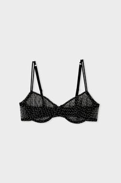 Classic bra in polka dot tulle;${refinementColor}