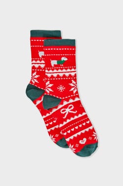 Chaussettes à motifs en maille fine;${refinementColor}