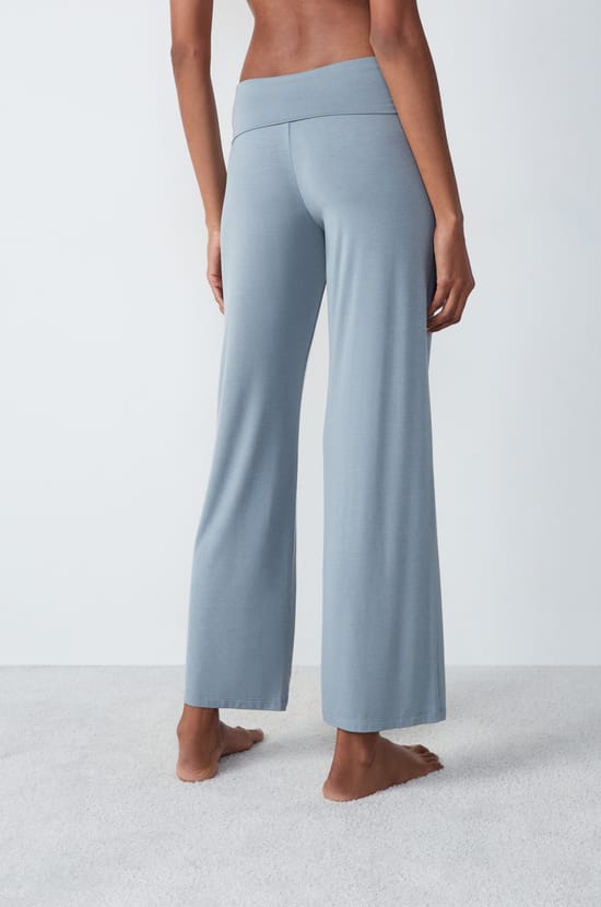 Pantalon de pyjama coupe large en modal;${refinementColor}