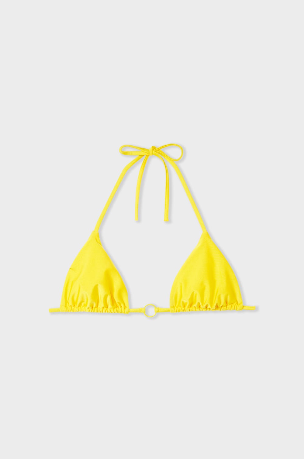 Triangle Wireless Bikini Top with Ring Detail;${refinementColor}