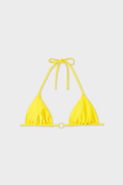 Triangle Wireless Bikini Top with Ring Detail;${refinementColor}