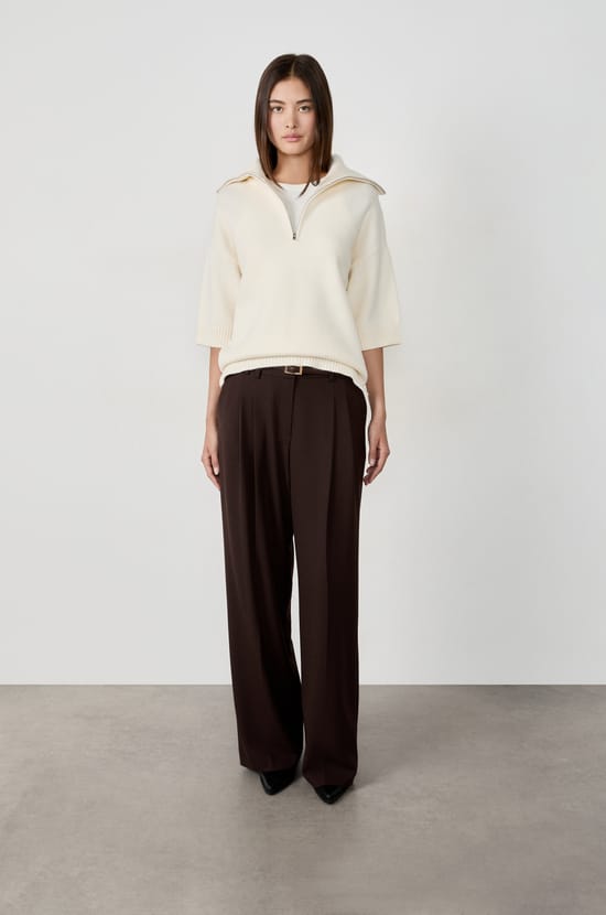 Half-zip sweater with mid-length sleeves;${refinementColor}