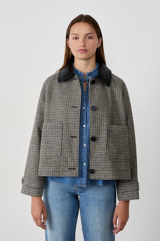 Jacket corta de jacquard con bolsillos;${refinementColor}