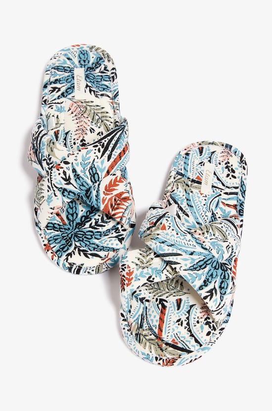 Chaussons mules ouvertes imprimés;${refinementColor}