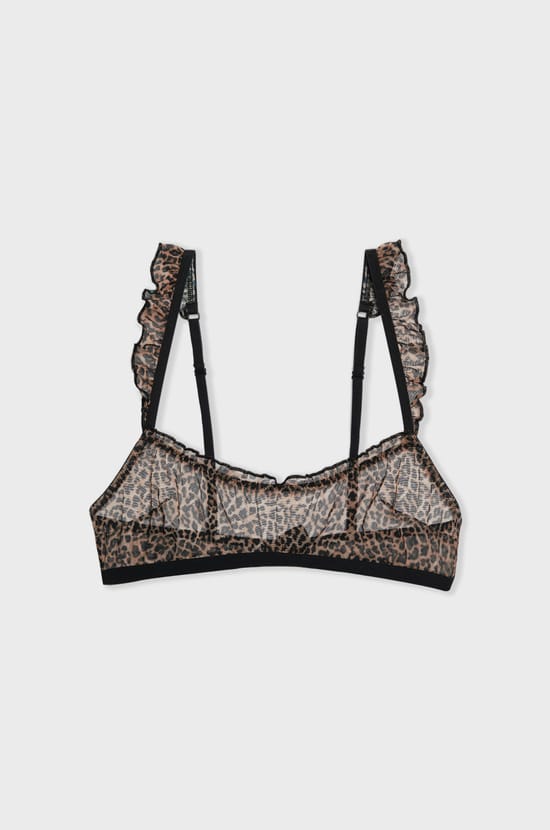 Biustonosz z tiulu w panterkę;${refinementColor}