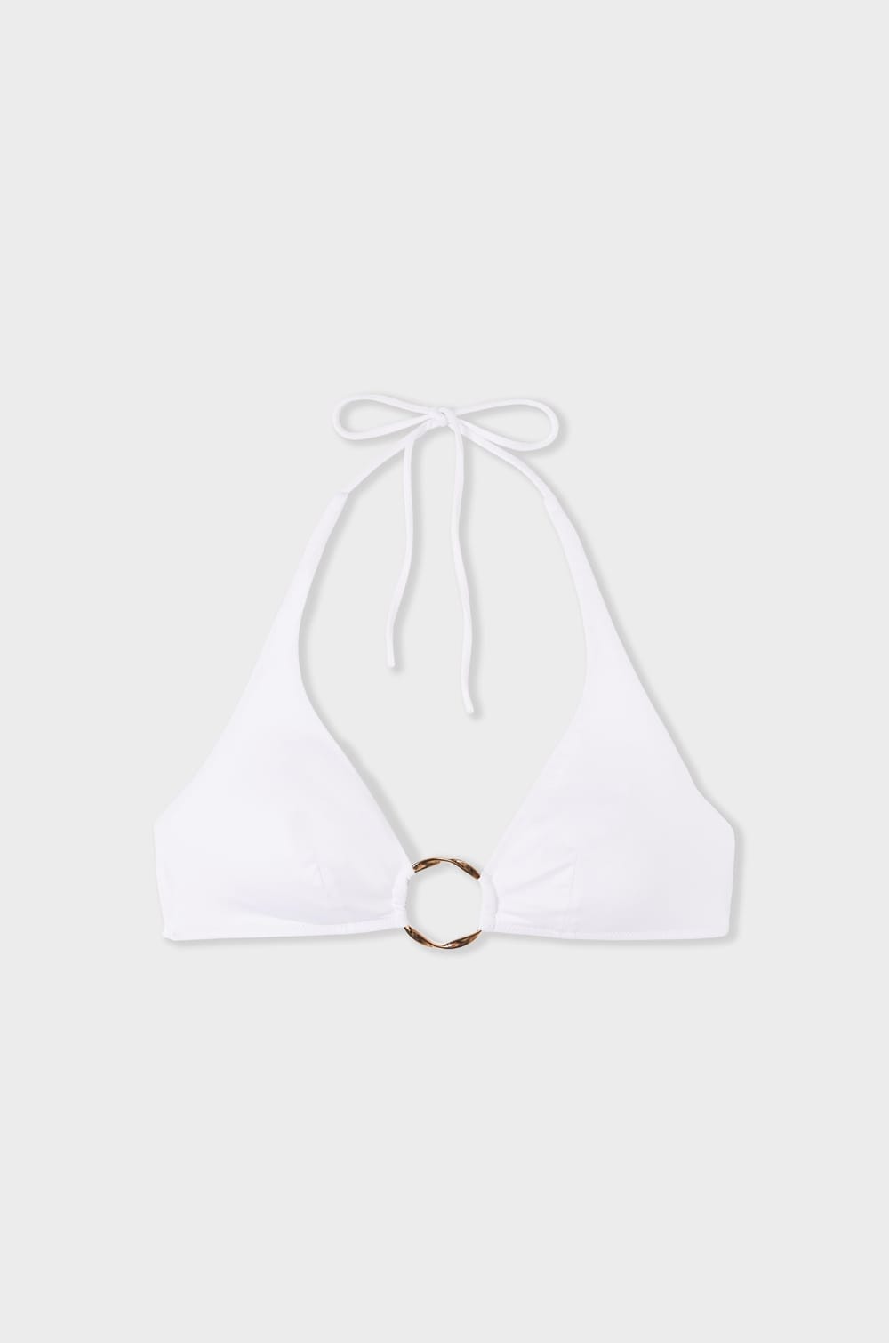 Triangle Bikini Top With Ring Detail;${refinementColor}