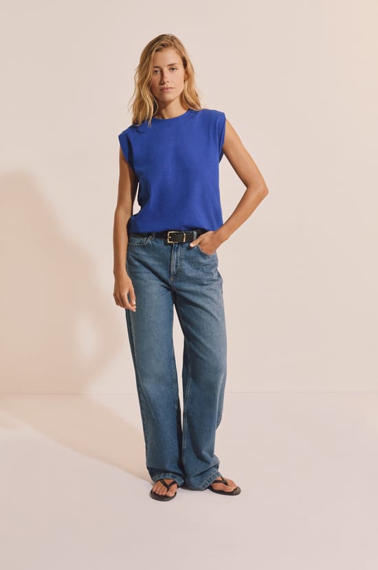 Sleeveless Cotton T-shirt;${refinementColor}