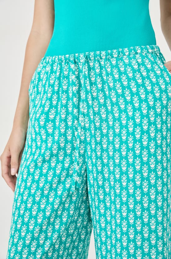 7/8 Printed Pyjama Trousers;${refinementColor}