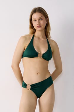 Triangle Bikini Top with Ring Detail;${refinementColor}