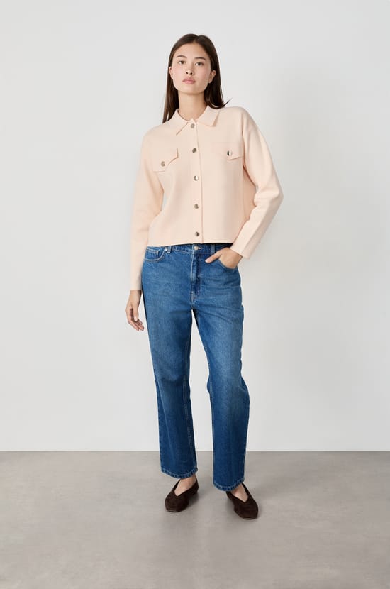 Cardigan with Gold Buttons;${refinementColor}