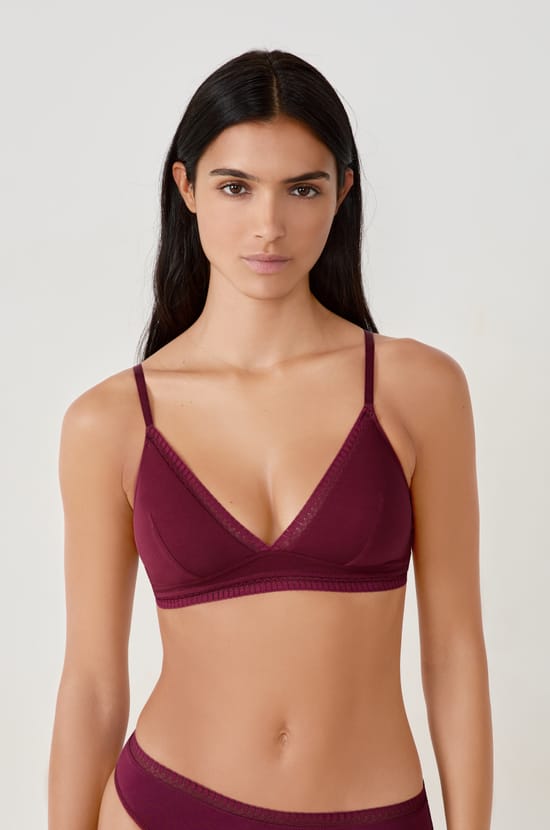 Soutien-gorge sans armatures coques fines en coton;${refinementColor}