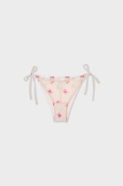 Tie-Side Briefs in Embroidered Tulle;${refinementColor}