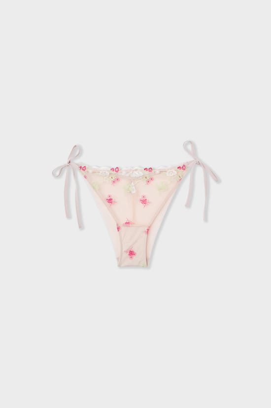 Tie-Side Briefs in Embroidered Tulle;${refinementColor}