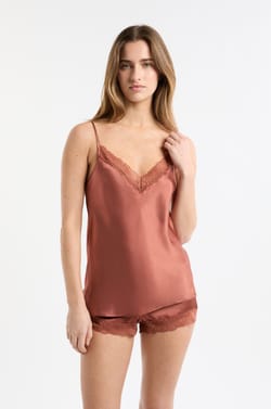 Tr&auml;gertop aus Seide mit Spitzendetails;${refinementColor}