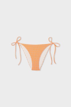 Printed bikini bottom string brief;${refinementColor}