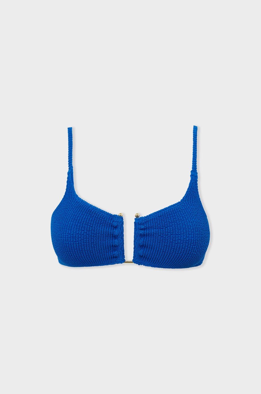 Bikini Top Stretchy Bralette with Metal Detail;${refinementColor}
