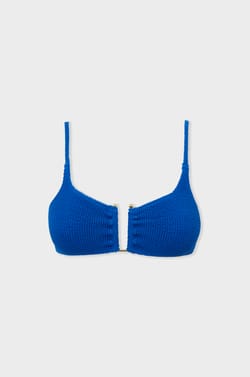 Bikini Top Stretchy Bralette with Metal Detail;${refinementColor}