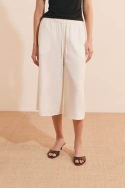 Jupe-culotte en lin m&eacute;lang&eacute;;${refinementColor}